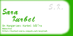 sara kurbel business card